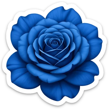 rose shape flower, no stem, now make it a vibrant and bold and darker shade of blue sticker