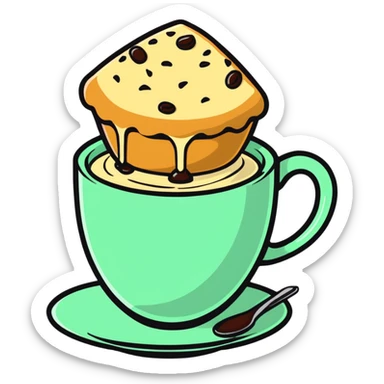 scone dipping into a cup of English tea sticker