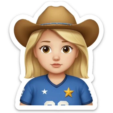 Blonde fat girl in cowboys jersey sticker