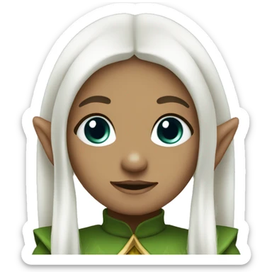 Shy Elf girl with white hair sticker