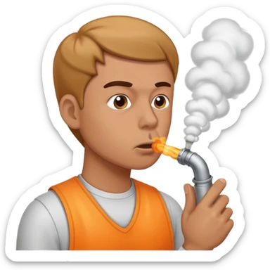 A nose that inhales exhaust fumes with power sticker