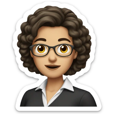 Brunette teacher with crazy eyes  sticker