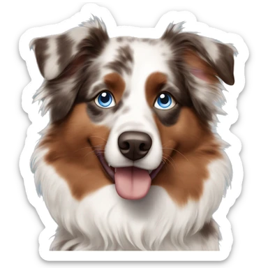 Red Merle Australian shepherd with blue eyes and a tail  sticker