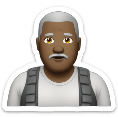 Fat man with gray shaved head and gray goatee  sticker