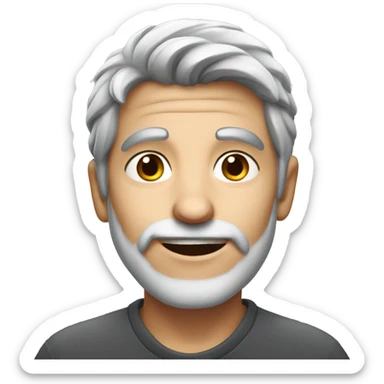 grey haired boy portrait and make the face look younger sticker