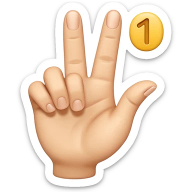Please create a 3D emoji that shows the number "1" using "1" fingers. I’d like it to resemble the iPhone emoji style! sticker