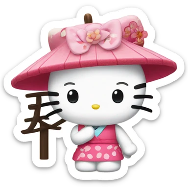 Hello kitty in Japan sticker