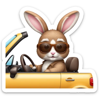 Easter rabbit driving a suv sticker