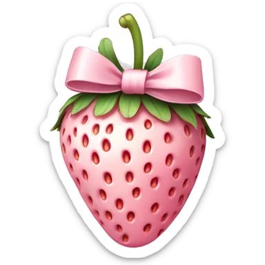  pale pink strawberry wrapped in pale pink bow sticker