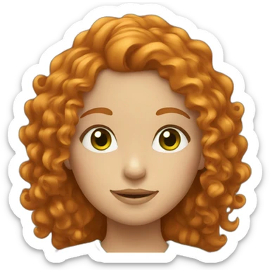 Girl with curly ginger hair and green eyes sticker