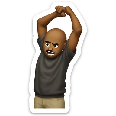 A mad emoji dabbing sticker