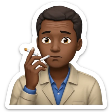 Black man smoking and stressed sticker