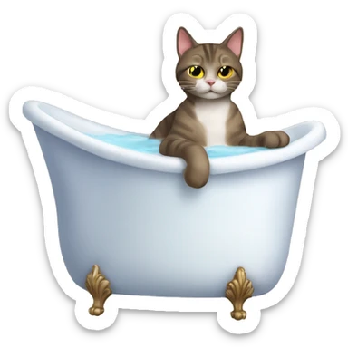 cat-in-a-bath-relaxing sticker
