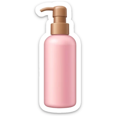 light pink and light brown shampoo bottle sticker