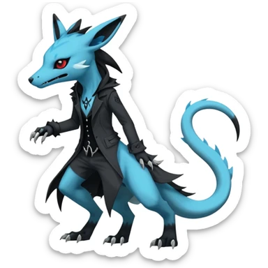 Edgy gothic evil dark Salandit-Glaceon-Amaura-hybrid-fusion (full body) sticker