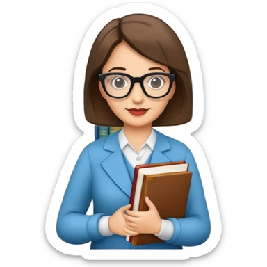 Librarian with books sticker