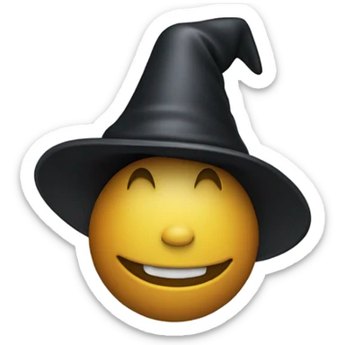 a black chess pawn smiling with a wizard hat sticker