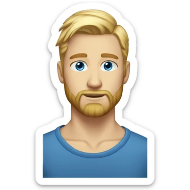 20 year old man blonde hair blue eyes long beard  sticker
