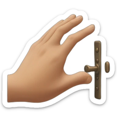 a hand knocking on a door sticker