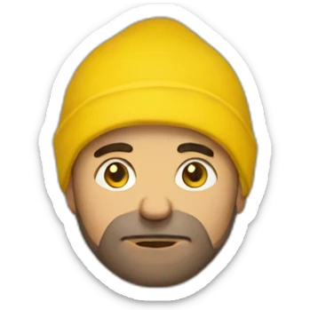 Armenian men  with yellow hoodie with sleepy face sticker