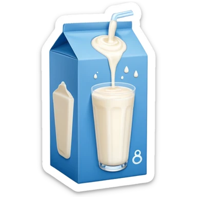Fermented drinkable yoghurt-milk drink kefir in a tall white and blue carton   sticker