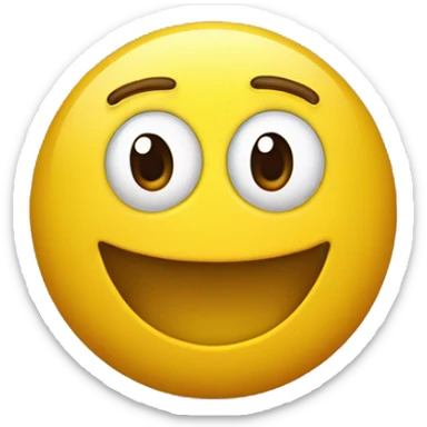 bola amarilla con mejillas sonrojadas, sonrisa torcida  sticker