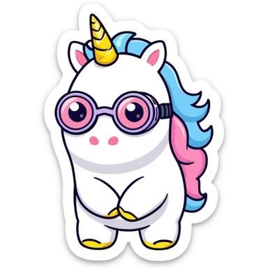 Unicorn with minion sticker