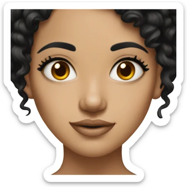 tatted woman with black hair brown eyes sticker