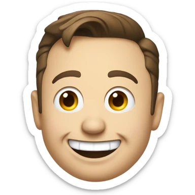 Elon Musk with a Pinocchio Nose and a maniacal laugh. sticker
