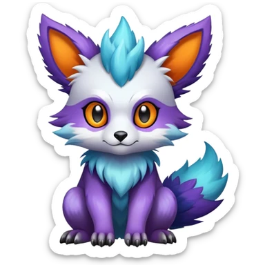 Cute cool edgy colorful fantasy animal hybrid Fakemon full body sticker
