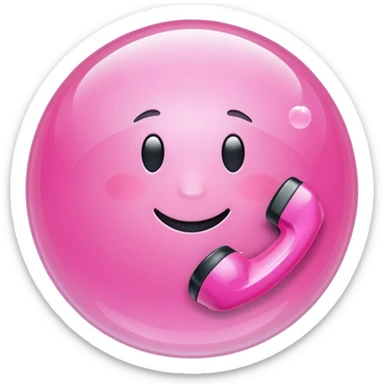 pink phone call \caller id bubble sticker
