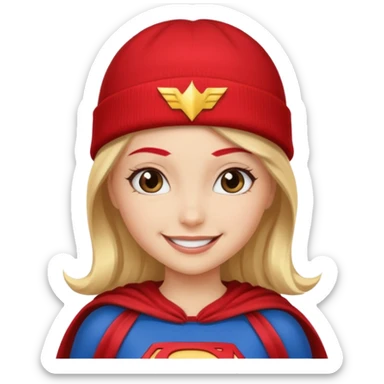 girl superhero with beanie batman sticker