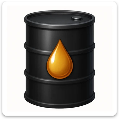 Сгенерируй мне в стиле детализированного емодзи черную бочку на которой нарисованна капля sticker