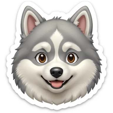 husky dog escaping sticker