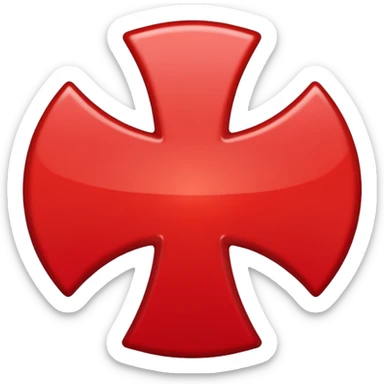 A simple scarlet-red cross sticker