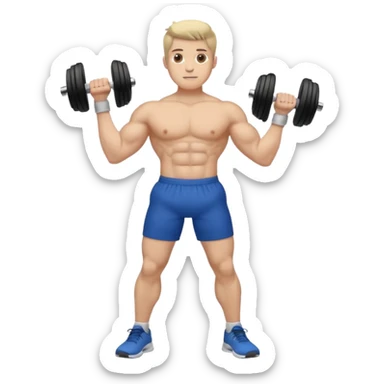 fir person lifting dumbbells,sideways photo sticker