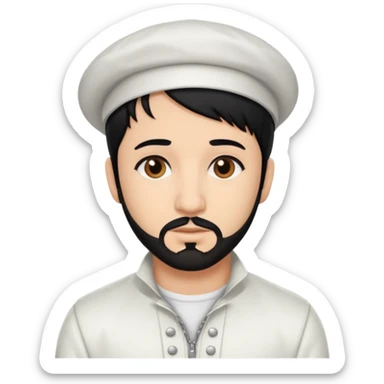 AJ McLean brown eyes, black hair, white outfit sticker