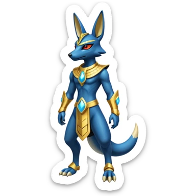 Colorful Shiny Futuristic Lucario-Anubis full body sticker