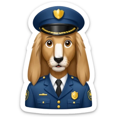 Afghan Hound dog as a security guard sticker