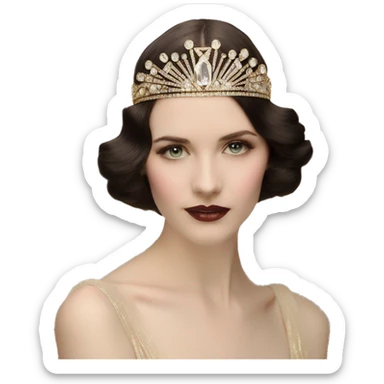 art deco 1920's tiara gold crystals sticker