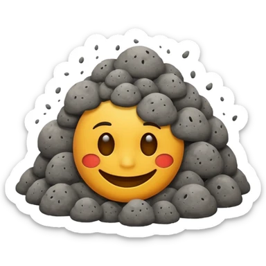 a pile of ash and dust smiling sticker