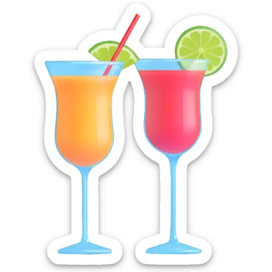 two glasses of cocktail sticker