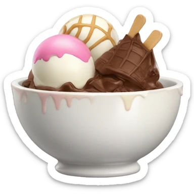 Coquette bowl with ice cream sticker