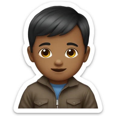 BABY BOY IS A FAIR SKIN BOY, with SHORT BLACK HAIR sticker