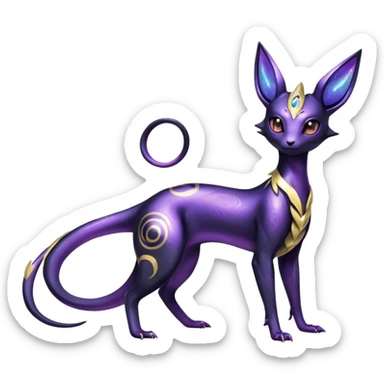 Shiny Ethereal Celestial Futuristic Salandit-Umbreon-Espeon-Hybrid (Full body) sticker