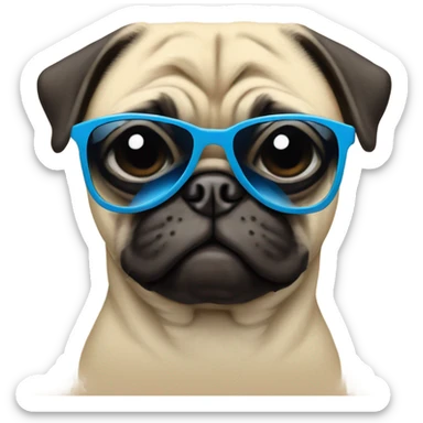 Pug in sunglasses sticker