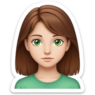 17 year old girl with brown hair and green eyes sticker