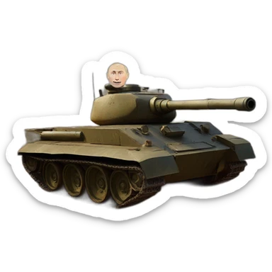 vladimir putin burned wooden t34 tank big banana ammo sticker