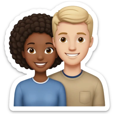 Teenage Interracial couple of a black woman and white man sticker