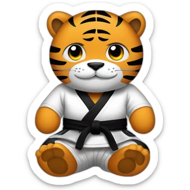 Tiger jiu-jitsu black belt with his arms crossed sticker